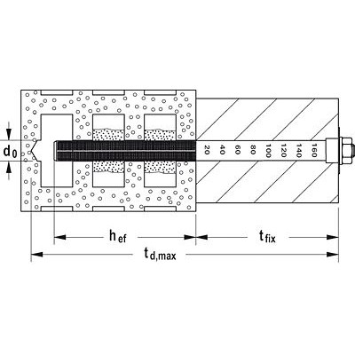 Produktbild von fischer - Injektions-Durchsteckankerhülse FIS-Set, Edelstahl R 18x130/200 M12/2