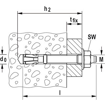 Produktbild von fischer - Nagelanker FNA II, Anschlussgewinde, galv. verzinkt 6x30 M6/5