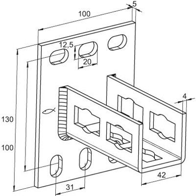 Produktbild von fischer - Konstruktionselement - Sattelflansch PSFQ 41