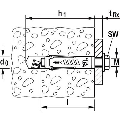 Produktbild von fischer - Schwerlast-Innengewindeanker mit Schraube, galv. verzinkt TA M10 S/20