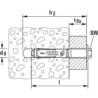 Produktbild von fischer - Schwerlast-Durchsteckanker, galv. verzinkt TA M10 T/25 S