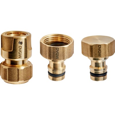 Produktbild von GEKA® plus - Basisset, Stecksystem, KTW, Messing,1xG3/4", 2x1/2", 2xBlindkupplu