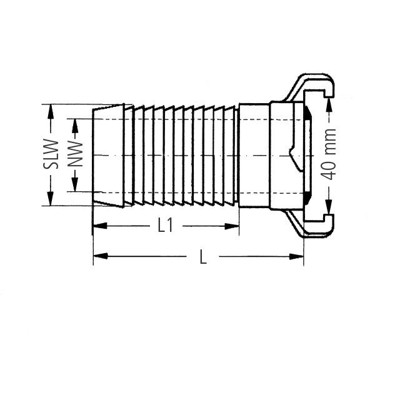 Produktbild von GEKA® plus - Schlauchstück 2000 drehbar, MS, 1", 25mm