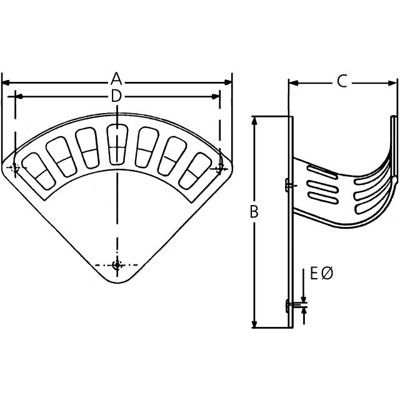 Produktbild von GEKA® - Wandschlauchhalter Form A, Al, 266x200x108mm, SB