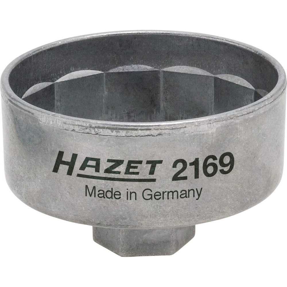 HAZET Ölfilterschlüssel 2169 ∙ 3/8 Zoll (10 mm) Vierkant hohl ∙ Außen 14-kant Profil ∙ SW 74 mm Produktbild img1 L