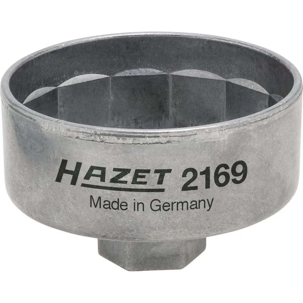 HAZET Ölfilterschlüssel 2169 ∙ 3/8 Zoll (10 mm) Vierkant hohl ∙ Außen 14-kant Profil ∙ SW 74 mm Produktbild img1 L