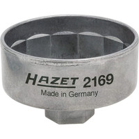 HAZET Ölfilterschlüssel 2169 ∙ 3/8 Zoll (10 mm) Vierkant hohl ∙ Außen 14-kant Profil ∙ SW 74 mm Produktbild