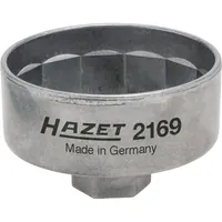 HAZET Ölfilterschlüssel 2169 ∙ 3/8 Zoll (10 mm) Vierkant hohl ∙ Außen 14-kant Profil ∙ SW 74 mm Produktbild