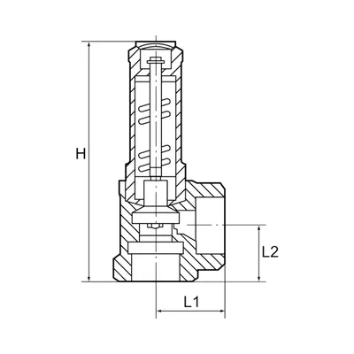 Produktbild von RIEGLER - Eck-Sicherheitsventil, Flüssigkeiten, G 1/2, Ansprechdruck 10 bar (22