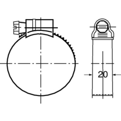 Produktbild von IDEAL - Schlauchschelle Schlemper Maxi-Ideal®,W1,Stahl (ST),verz.,60-80mm,20mm