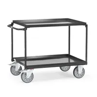 fetra Tischwagen mit 2 Stahlblechwannen, Griff flach, RAL 7016 Produktbild
