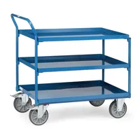 fetra Tischwagen mit 3 Stahlblechwannen, Griff hochstehend Produktbild