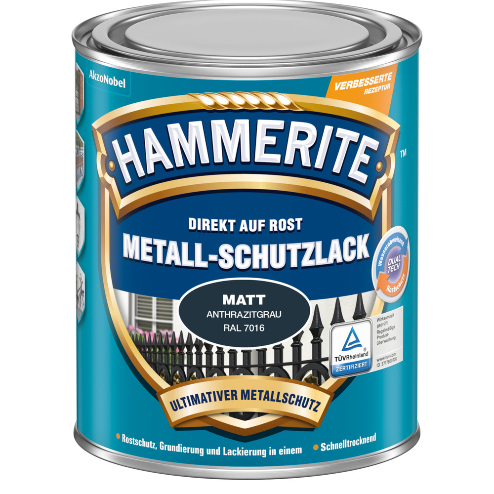 HAMMERITE™ Metall-Schutzlack 750ml Matt anthrazitgrau Produktbild img1 L