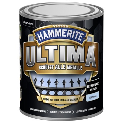 Produktbild von HAMMERITE™ - Metall-Schutzlack GL Ultima (wb) 750 ml tiefschwarz