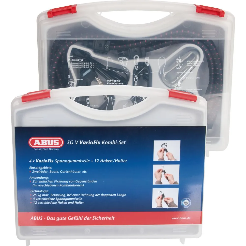 ABUS AV-Spanngummi-Set, 500mm, SGV VarioFix, mit Haken, schwarz, silber Produktbild img1 L