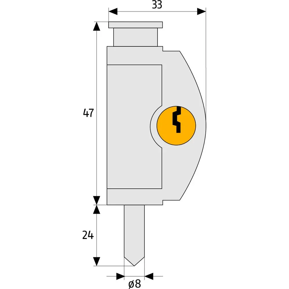 ABUS FT-Universal-Zusatzschloss, abschl., FTR42 B/DEFSPP AL0125, gl., Zinkdruckguss w Produktbild img4 L