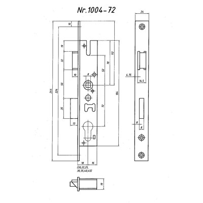 Produktbild von BEVER - Einsteckschloss 1004 72,PZW72/8,D40,F24x244ktg