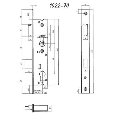 Produktbild von BEVER - Einsteckschloss 1022,PZW92/8,D40,F24x255ktg,ER