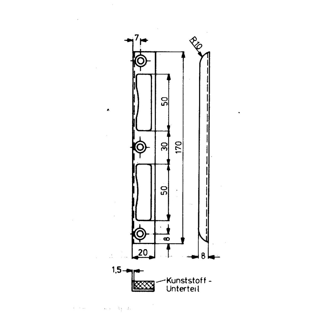 BEVER Winkelschließblech 411,20x170x8 ktg,verzinkt Produktbild img2 L