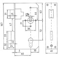 Produktbild von BEVER - Tor-Schlosskasten, 560 561 P, mit verzinktem Schloss, PZ,D60,E72,VK8, 4