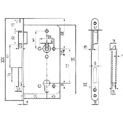 Produktbild von BEVER - Einsteckschloss 242 P TGL,PZW72/8,D55,F18x220rd,Si,DL,SB