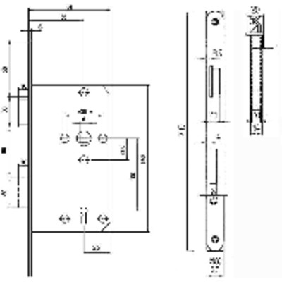 Produktbild von BEVER - Einsteckschloss 242 K,BB72/8,D55,F20x235rd,Si,DR,SB