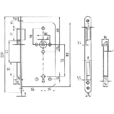 Produktbild von BEVER - Einsteckschloss 242 B TGL,BB72/8,D55,F18x220rd,Si,DL,SB