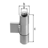 Produktbild von ALBERTS - Anschweißb.f.Metallpf.,z.Anschweißen,Abstand Kante-Rolle 25mm,Belast.