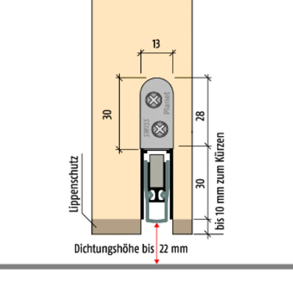 ASSA ABLOY Objekttür-Türabsenkdichtung, HS FH, 6000mm, Aluminium Produktbild img4 L