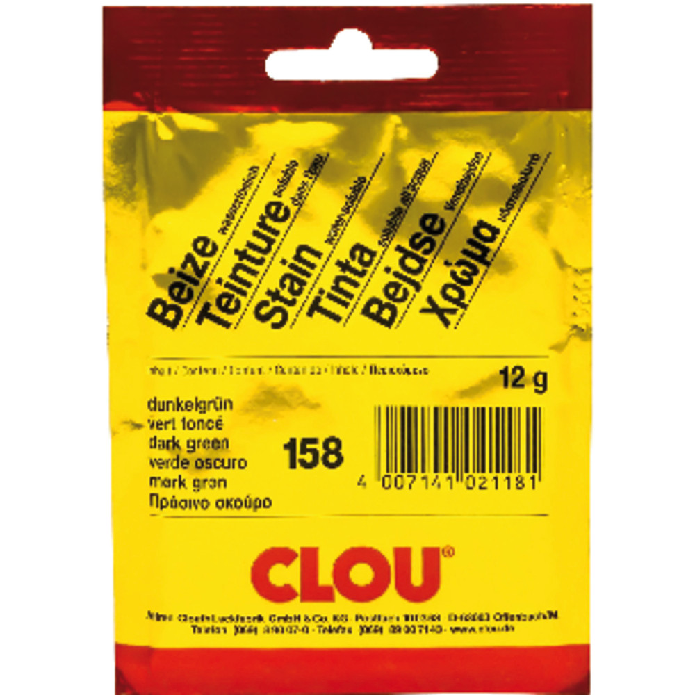 CLOU® Beize wasserlöslich, im Beutel #158 dunkelgrün Produktbild img1 L