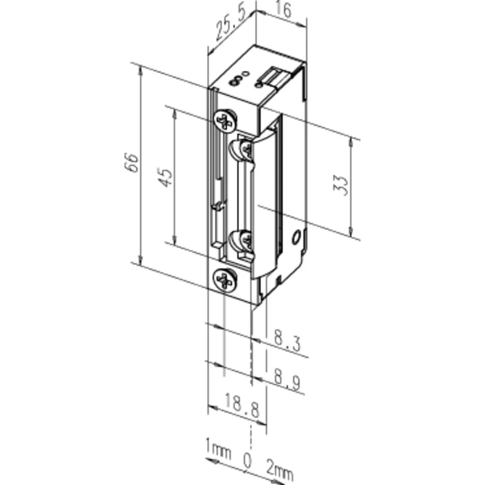effeff Elektro-Türöffner,ohne Schließblech 118E, 10-24V AC/DC,DL-R Produktbild img2 L