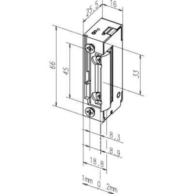 Produktbild von effeff - Elektro-Türöffner,ohne Schließblech 118E, 10-24V AC/DC,DL-R