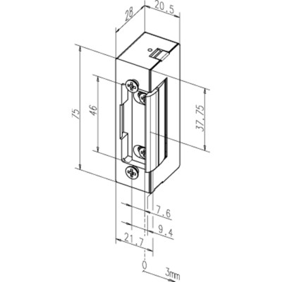 Produktbild von effeff - Türrahm.-Elektro-Türöffner 17, mit Flachschließblech, 6-12V