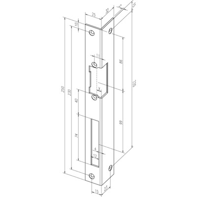 Produktbild von effeff - Türrahm.-Elektro-Türöffner 17E, mit Winkelschließblech, 6-12V