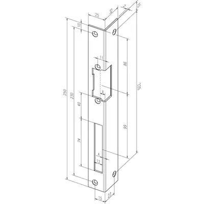Produktbild von effeff - Türrahm.-Elektro-Türöffner 17E, mit Winkelschließblech, 6-12V