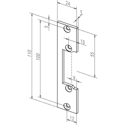 Produktbild von effeff - Türrahm.-Elektro-Türöffner 17E, mit Flachschließblech, 6-12V