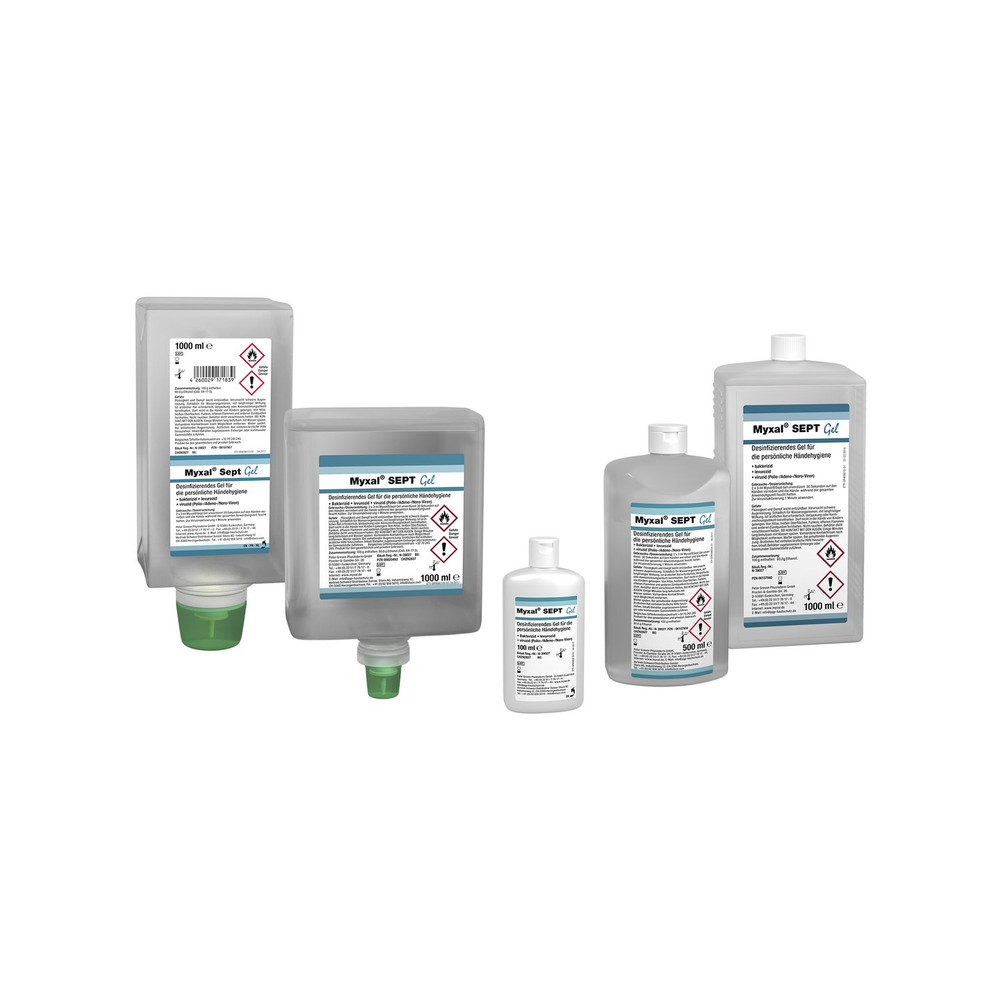 Physioderm MYXAL® SEPT GEL Handdesinfektionsmittel parfümfrei HACCP-konform 1L Nept.-Fl Produktbild img7 L