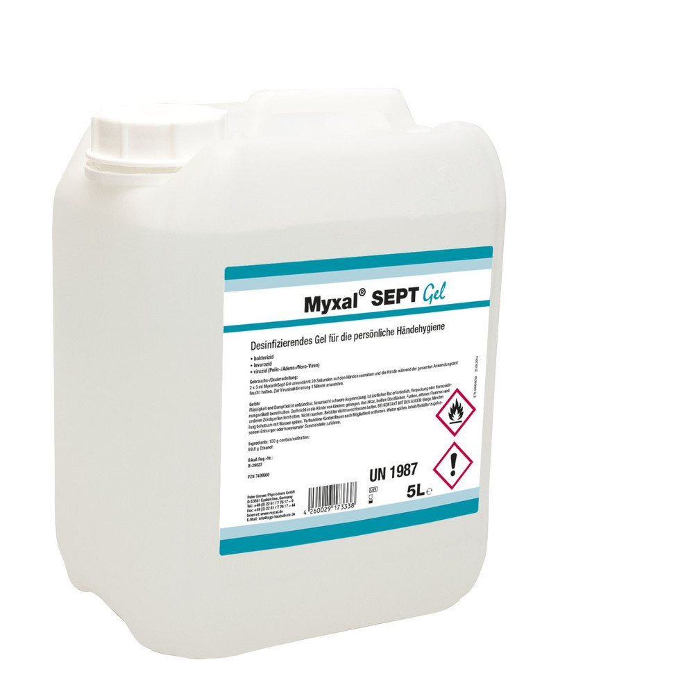 Physioderm MYXAL® SEPT GEL Handdesinfektionsmittel parfümfrei HACCP-konform 1L Nept.-Fl Produktbild img2 L