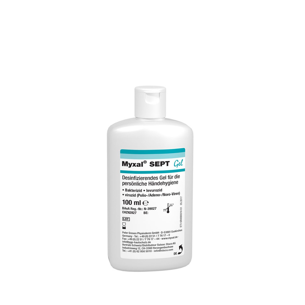 Physioderm MYXAL® SEPT GEL Handdesinfektionsmittel parfümfrei HACCP-konform 1L Nept.-Fl Produktbild img6 L
