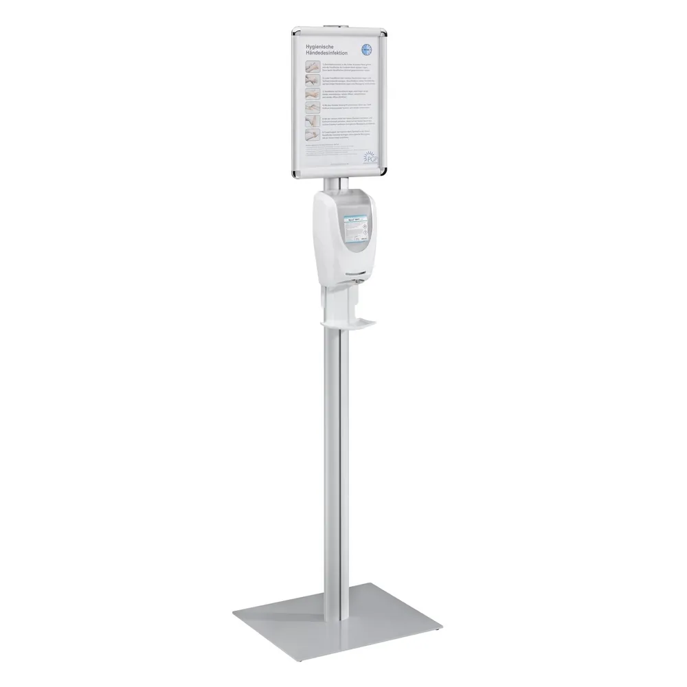 GREVEN Spendersäule, Metall mit DIN A3 Info.-rahmen für Neptune touchless o. Euromat Spender Produktbild img1 L