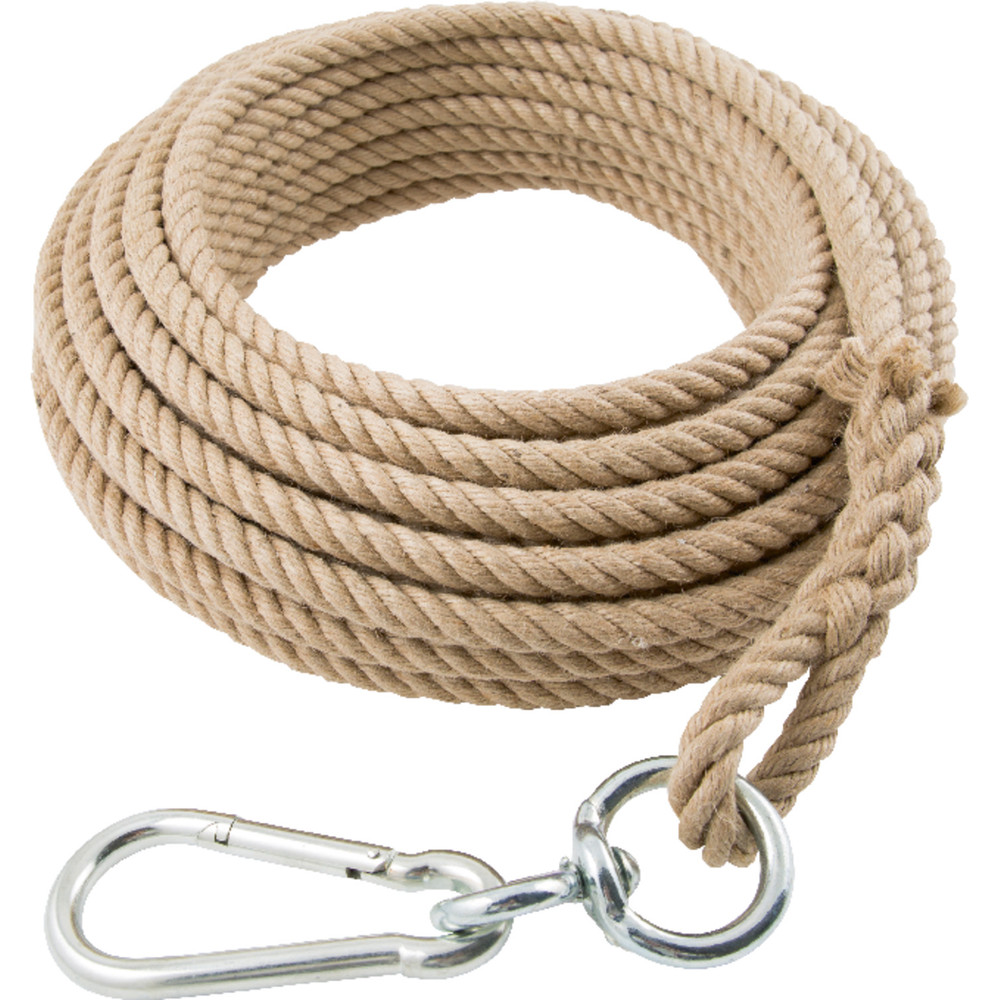 Braun Hanfseil 20mm, 30m Karabiner Wirbel Produktbild img1 L