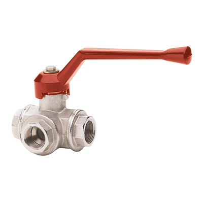Nobrand Dreiwege-Kugelhahn Typ 128 Mit T-Bohrung, 3x Bsp Ig G-3/4", Bd Bis 50 Bar