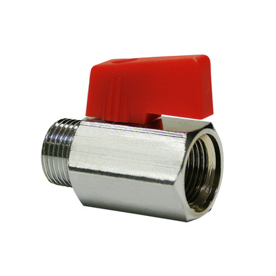 Nobrand Mini-Kugelhahn Typ 126, Ig/Ag G-1/2", Ms Vernickelt, Betriebsdruck Bis 10 Bar