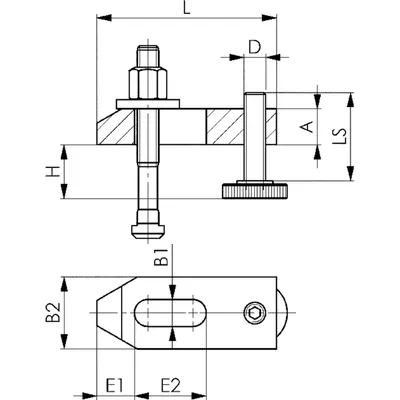Produktbild von AMF - Spanneisen DIN 6314V verstellbar 22/16-65mm