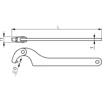 Produktbild von AMF - Gelenk-Hakenschlüssel 165-230mm mit Zapfen 10mm