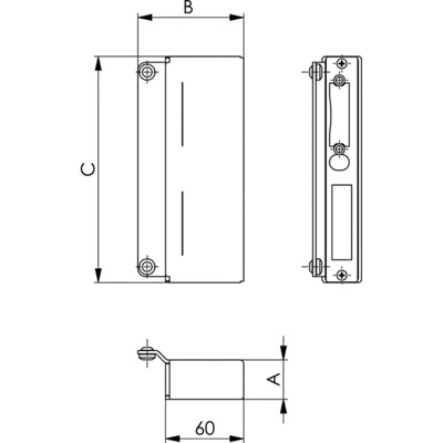 Produktbild von AMF - 147S-30 Schiebetor-Schließkasten, blank