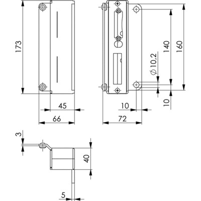 Produktbild von AMF - Schließkasten 147A-30+40 für Dübelbefestigung