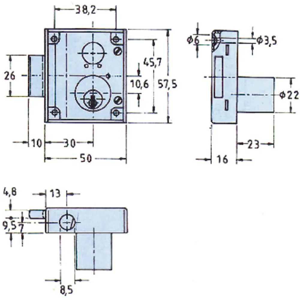 JuNie Drehstangenschloss Nr. 7020 Z/MP rs Stahl Produktbild img2 L
