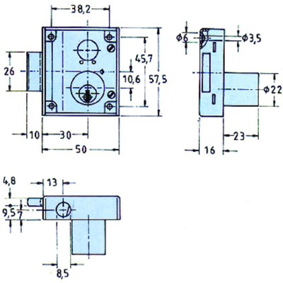 Produktbild von JuNie - Drehstangenschloss Nr. 7020 Z/MP rs Stahl