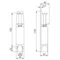 Produktbild von DENI® - ABT-Türfeststeller, mit Tretbolzen, Hub 40mm, 3833, edelstahl matt